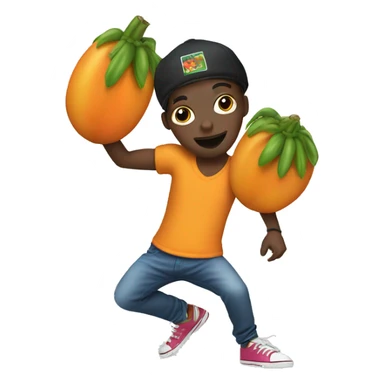 Break dancer papaya sticker