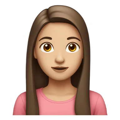 Fair skin girl with straight brown hair and brown eyes sticker