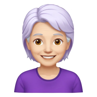 older woman with white hair...now add purple shirt  sticker