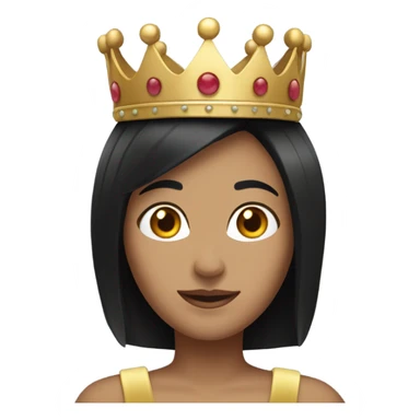 medium tone female with a bob haircut (black hair) wearing a queen's crown sticker
