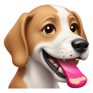 Dog eating makeup sticker