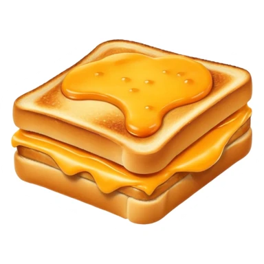 a toastie with melted cheese on the rim and an orange hat sticker
