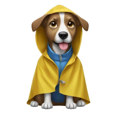 Dog with rain coat sticker