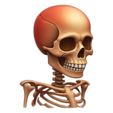 A reddish skeleton  sticker