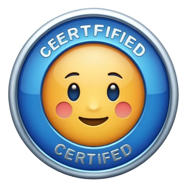 certified bagde blue  sticker