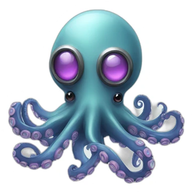 Robotic octopus sticker