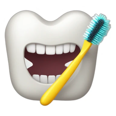 yellow tooth brush sticker