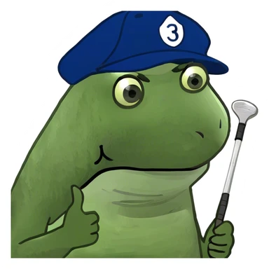 Bufo dreaming about golf sticker