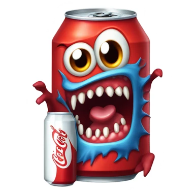 Monster eats Coca-Cola sticker