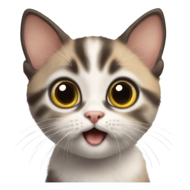 Kitten with huge eyes looking up at the camera in shock sticker