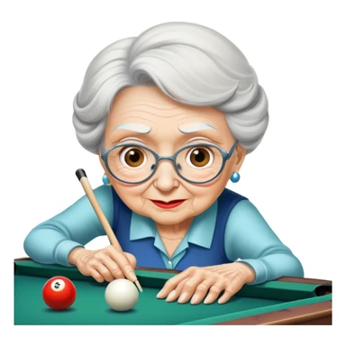 Old lady playing pool sticker