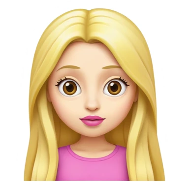minion with long blonde hair and pink lipstick sticker