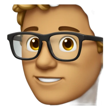 Joven moreno de pelo corto con lentes sticker