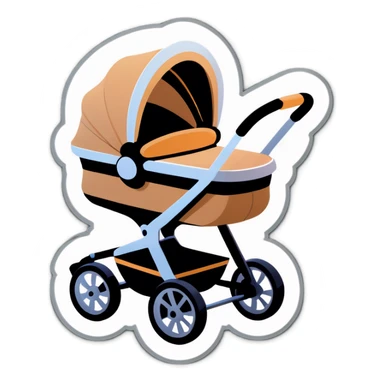 Cute cozy baby new born stroller light brown   sticker