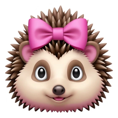 hedgehog with a pink bow sticker