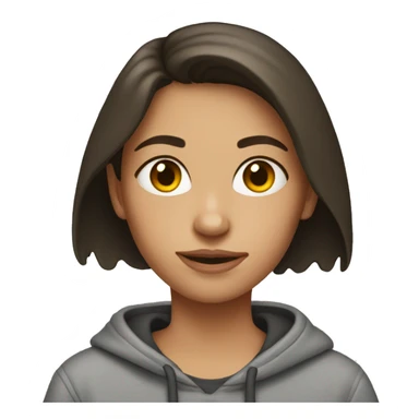 Brunette Girl wearing a sweatshirt sticker