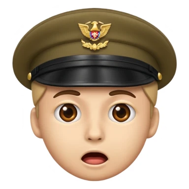 emoji with soldier hat shocked sticker