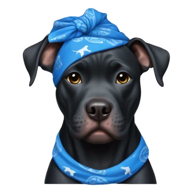 Black pitbull with blue bandana sticker