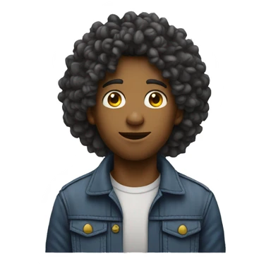 Joven mulato con rizos fumando sticker