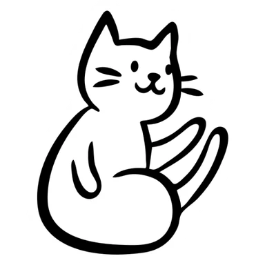 Curious cat looking up with one paw raised sticker