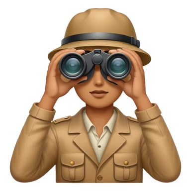 A person holding binoculars or a telescope, looking into the distance sticker