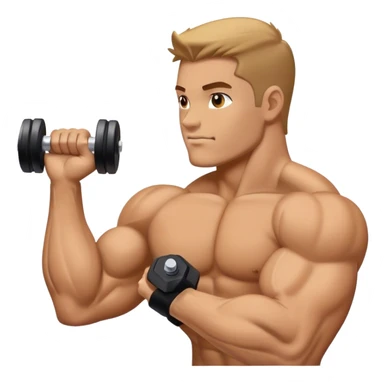 bicep side view holding a dumbbell sticker