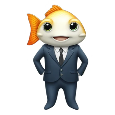 Fish wearing a suit sticker