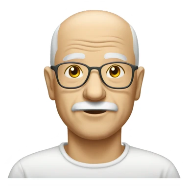 old bald man with glass sticker