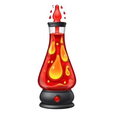 Lava lamp with red lava sticker