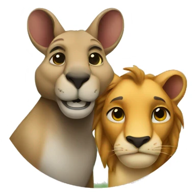 a kangaroo and a lion sticker