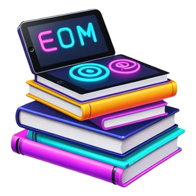 books cyberpunk neon sticker