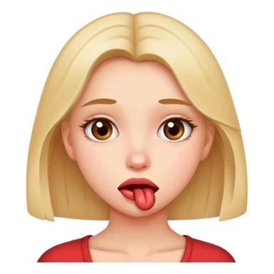 Shy girl biting lip sticker