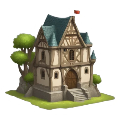 medieval luxurious town hall sticker