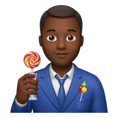 Big Sexy black man hold a bottle and a lollipop sticker