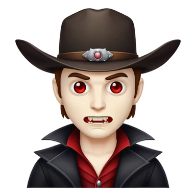 Vampire cowboy emoji face sticker