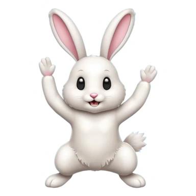 Excited bunny dancing sticker