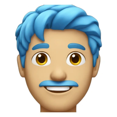 man with blue hair sticker