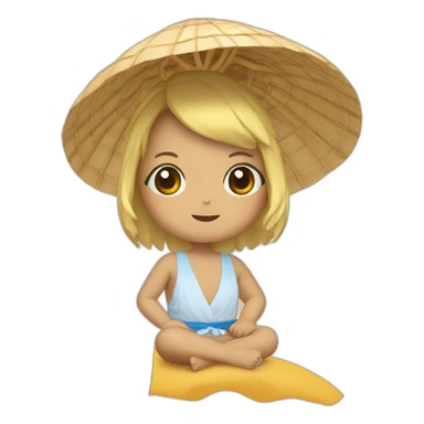 Une japonaise a la plage sticker