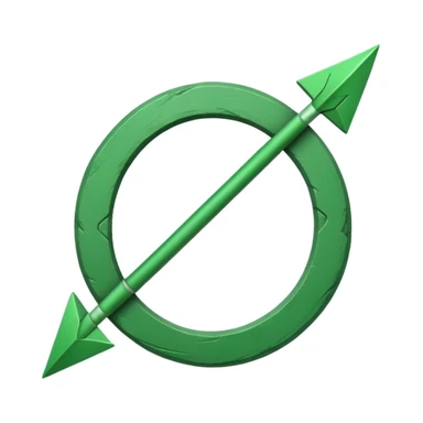 semicircular green arrow, hand-drawn, chalk effect sticker