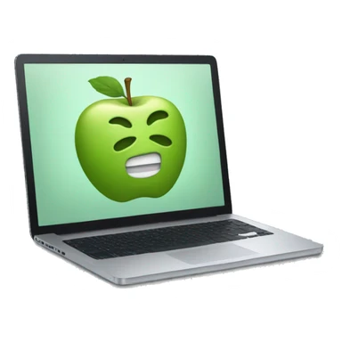 Sage green apple laptop  sticker