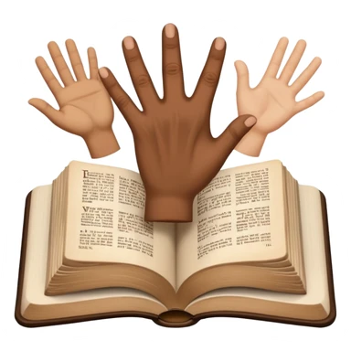 bible with different skin coloured hands on it shoing anti racism sticker