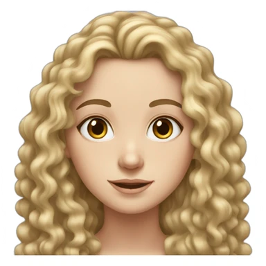 WHITE GIRL WITH LONG BRUNNET, CURLY HAIR AND A LIGHT SPRAY OF FRECKLES sticker