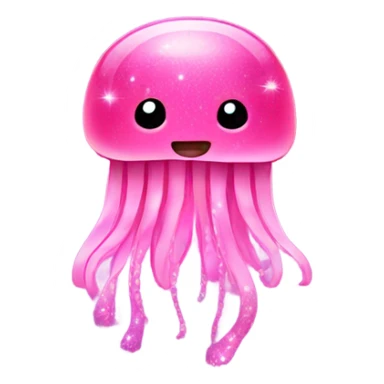 Pink jellyfish with glitter  sticker