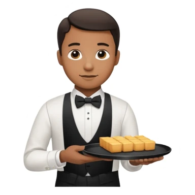 serveur avec un plateau dans la main sticker