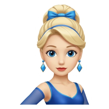 blue jazz style dance costume on blonde sticker