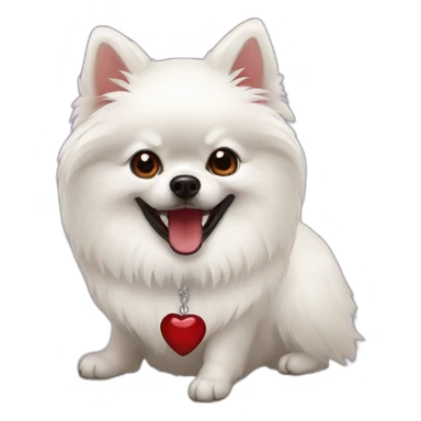 White pomeranian with vampire custom sticker
