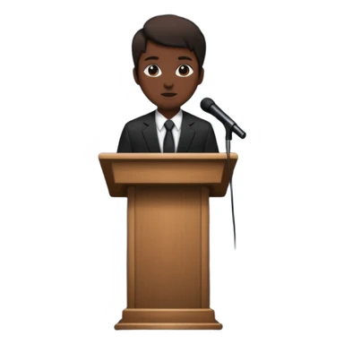 person silhouette speaking from a podium sticker