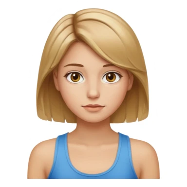 girl with light brown hair and blonde highlights hazel eyes and a tanktop sticker