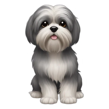 Dog shih tzu westie mix dark gray fur sticker
