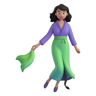 person with hair and clothes gently flowing in a refreshing summer breeze sticker